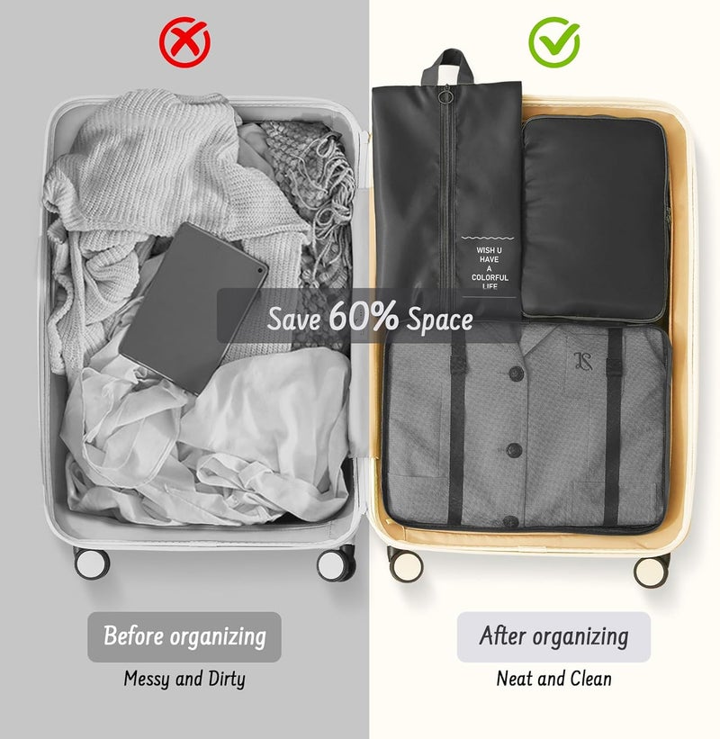 YEEYAA 8 Set Packing Cubes for Travel Suitcase Organizer Bags Luggage Packing Cubes Set Travel Essentials Accessories Gifts for Women - Image 5